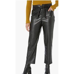 Paige faux Leather Womens Pants Size 12  Kina belted black soft high rise dress